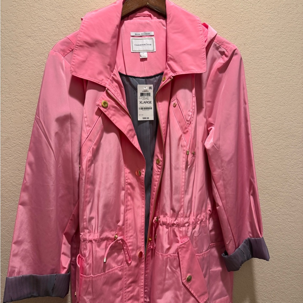 Charter Club Water-Resistant Pink Jacket